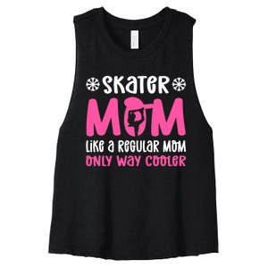 Skater Mom. Ice Skating Women's Racerback Cropped Tank