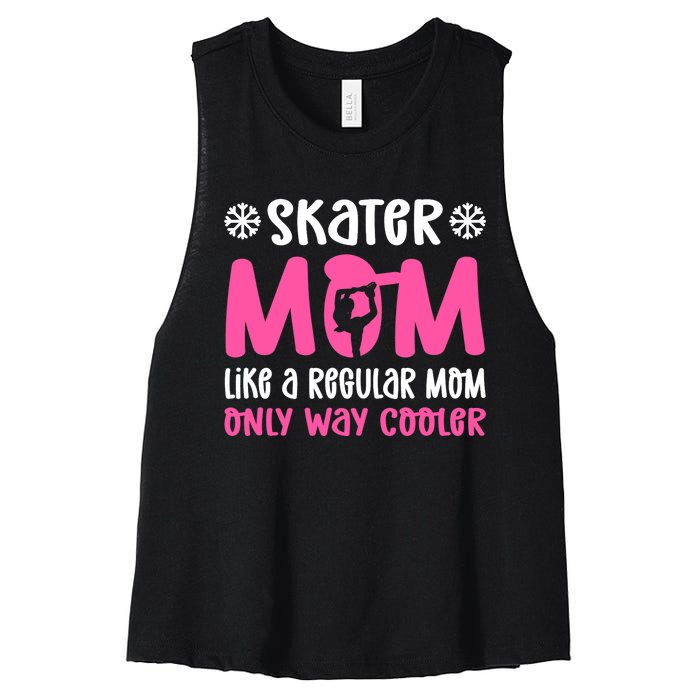 Skater Mom. Ice Skating Women's Racerback Cropped Tank