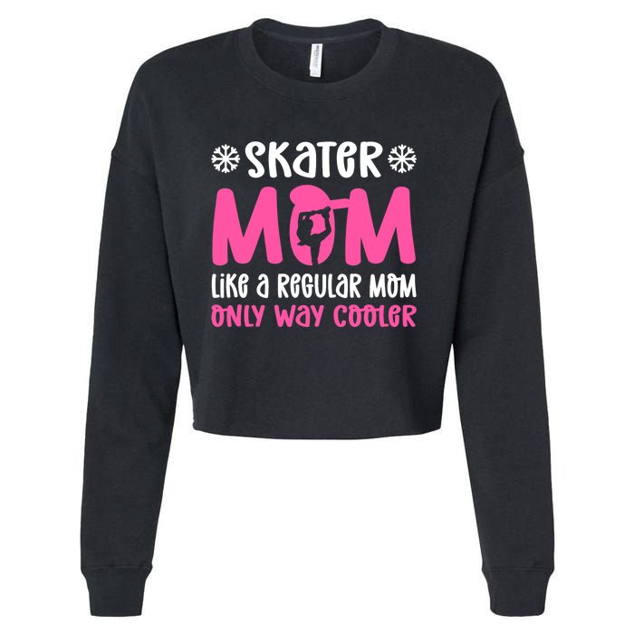 Skater Mom. Ice Skating Cropped Pullover Crew