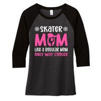 Skater Mom. Ice Skating Women's Tri-Blend 3/4-Sleeve Raglan Shirt