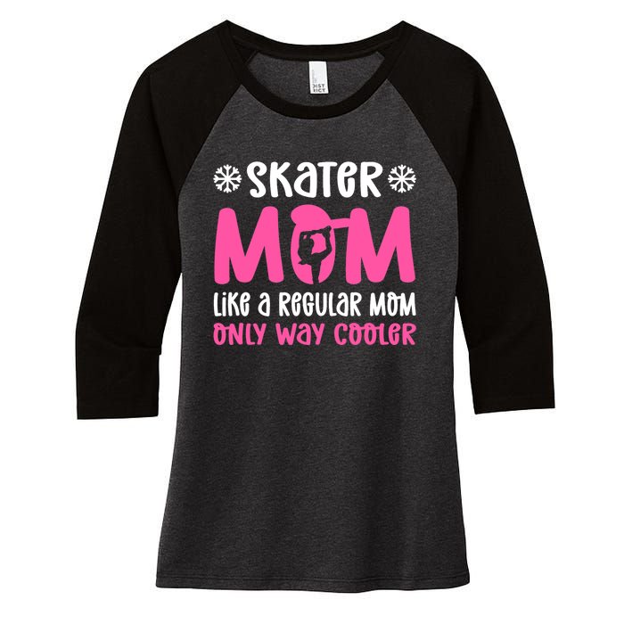 Skater Mom. Ice Skating Women's Tri-Blend 3/4-Sleeve Raglan Shirt