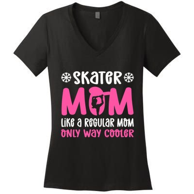 Skater Mom. Ice Skating Women's V-Neck T-Shirt