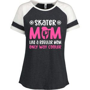 Skater Mom. Ice Skating Enza Ladies Jersey Colorblock Tee