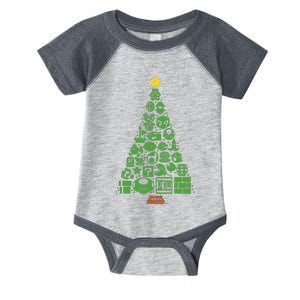 S.U.P.E.R M.A.R.I.O Item Characters Christmas Tree Graphic Short Sleeve Black Infant Baby Jersey Bodysuit