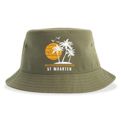 St Maarten Island Caribbean Vacation Souvenir Great Gift Sustainable Bucket Hat