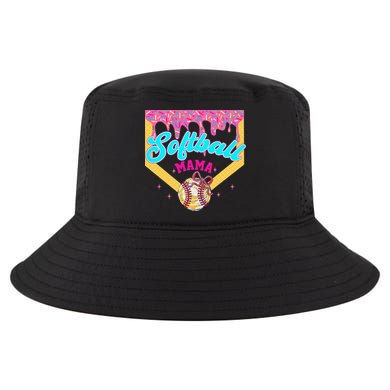 Softball Mama Ice Cream Drip Cheer Mom Game Day Mothers Day Cool Comfort Performance Bucket Hat
