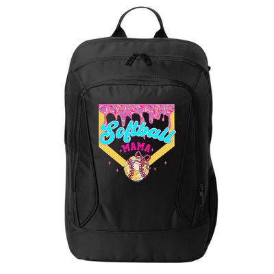 Softball Mama Ice Cream Drip Cheer Mom Game Day Mothers Day City Backpack