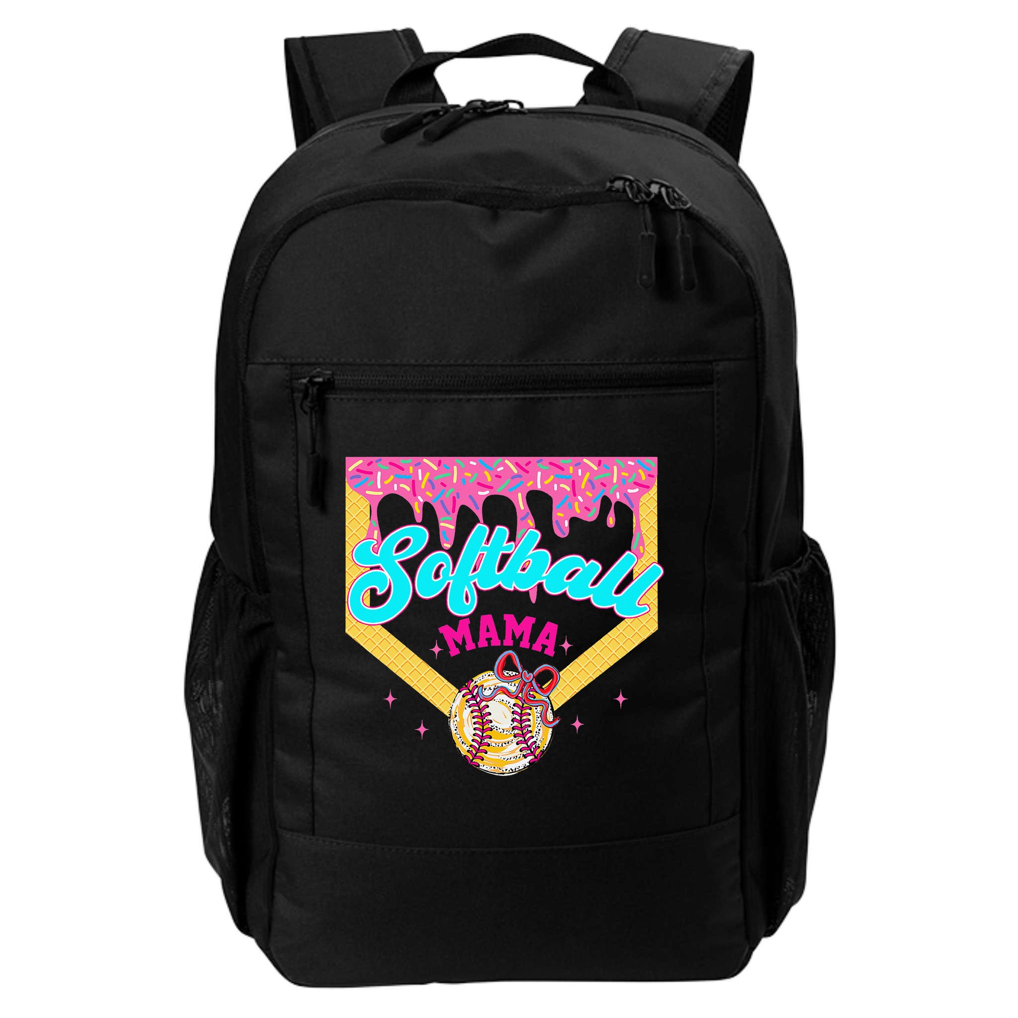 Softball Mama Ice Cream Drip Cheer Mom Game Day Mothers Day Backpack