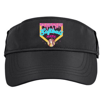 Softball Mama Ice Cream Drip Cheer Mom Game Day Mothers Day Adult Drive Performance Visor