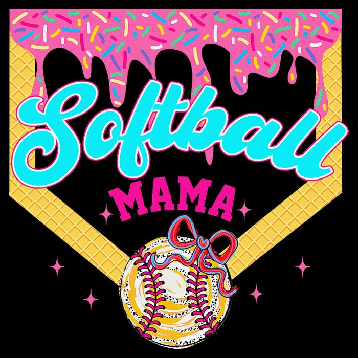 Softball Mama Ice Cream Drip Cheer Mom Game Day Mothers Day 16 in Basic Backpack