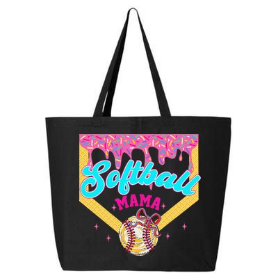 Softball Mama Ice Cream Drip Cheer Mom Game Day Mothers Day 25L Jumbo Tote