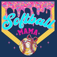Softball Mama Ice Cream Drip Cheer Mom Game Day Mothers Day Infant Baby Jersey Bodysuit