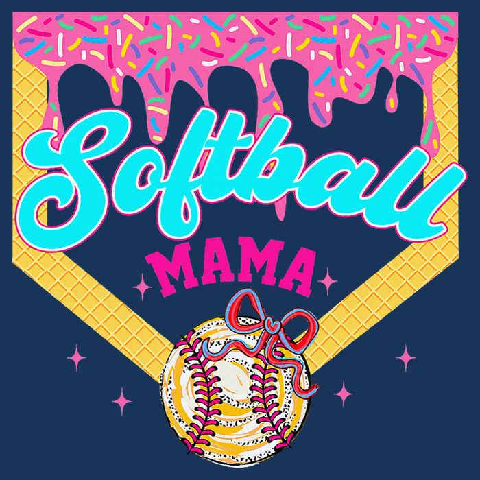 Softball Mama Ice Cream Drip Cheer Mom Game Day Mothers Day Infant Baby Jersey Bodysuit