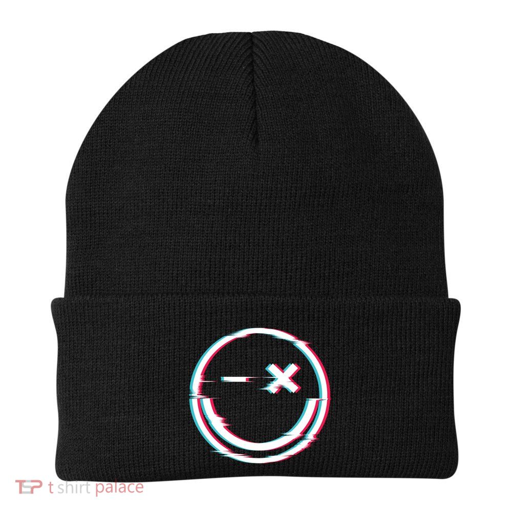 Smile Glitch Knit Cap Winter Beanie