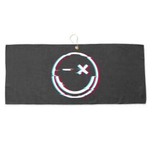 Smile Glitch Large Microfiber Waffle Golf Towel