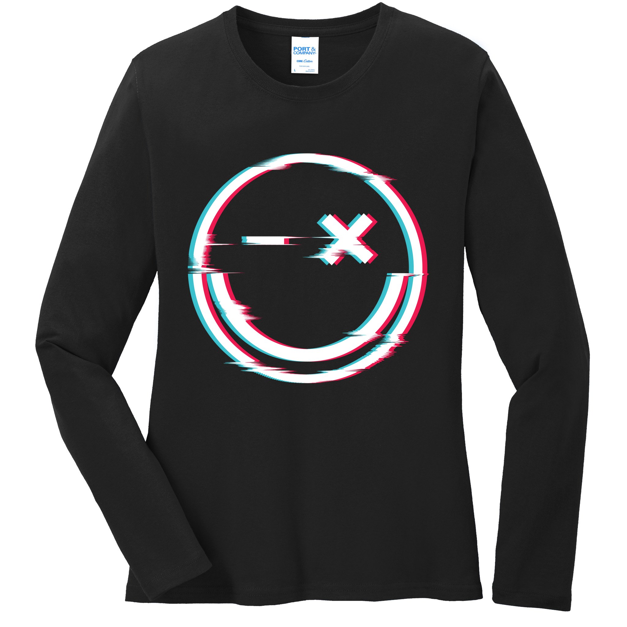 Smile Glitch Ladies Long Sleeve Shirt