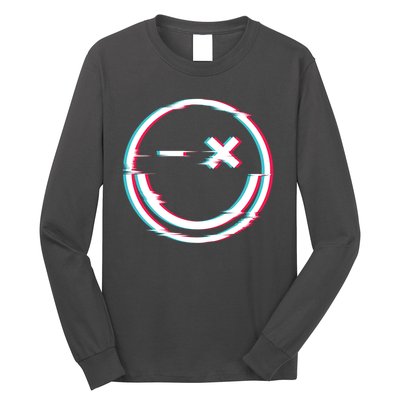 Smile Glitch Long Sleeve Shirt