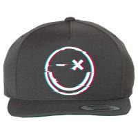 Smile Glitch Wool Snapback Cap