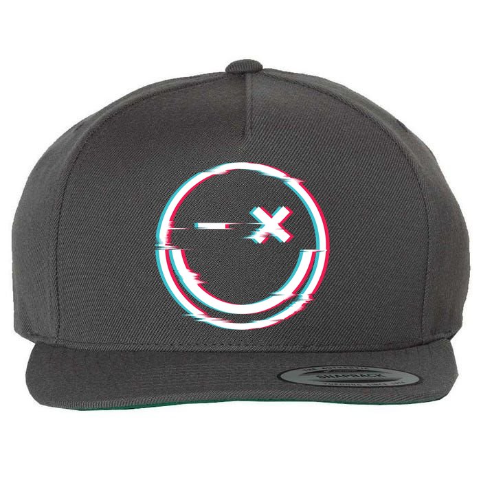 Smile Glitch Wool Snapback Cap
