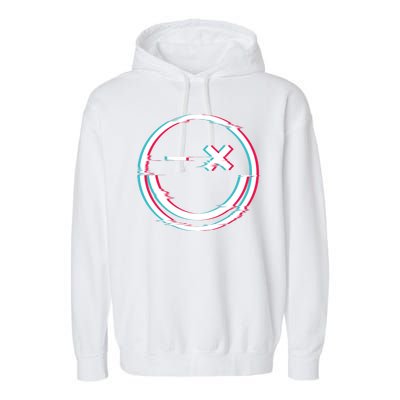 Smile Glitch Garment-Dyed Fleece Hoodie