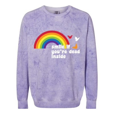 Smile If You're Dead Inside Colorblast Crewneck Sweatshirt