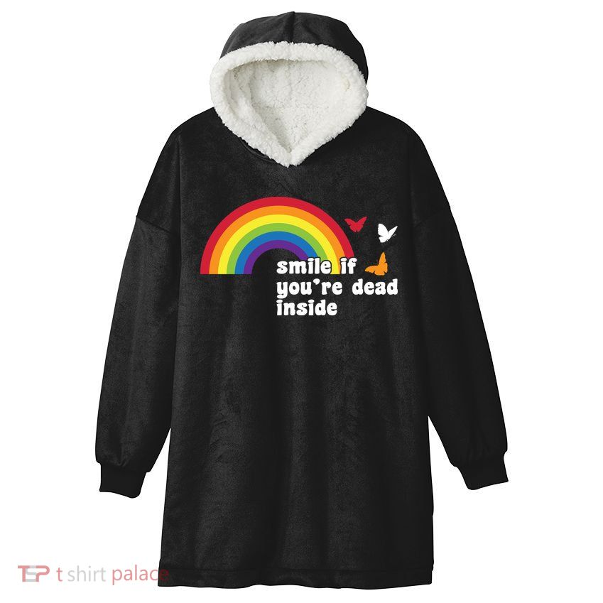 Smile If You're Dead Inside Hooded Wearable Blanket