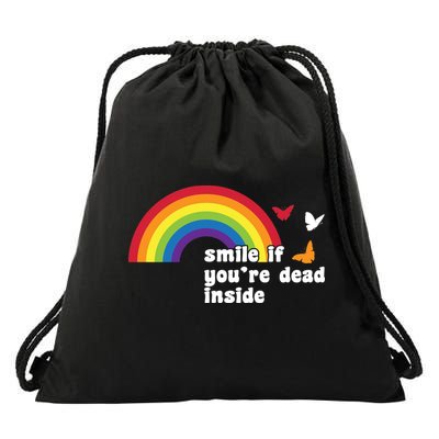 Smile If You're Dead Inside Drawstring Bag