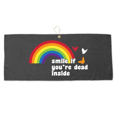 Smile If You're Dead Inside Large Microfiber Waffle Golf Towel