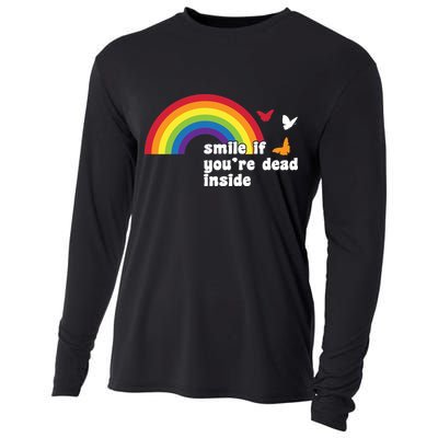 Smile If You're Dead Inside Cooling Performance Long Sleeve Crew