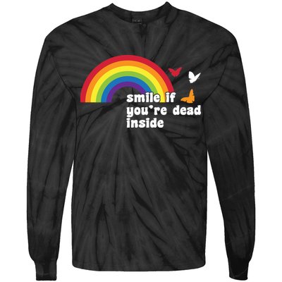 Smile If You're Dead Inside Tie-Dye Long Sleeve Shirt