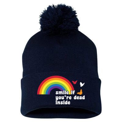 Smile If You're Dead Inside Pom Pom 12in Knit Beanie