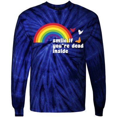 Smile If You're Dead Inside Tie-Dye Long Sleeve Shirt