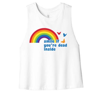 Smile If You're Dead Inside Women's Racerback Cropped Tank