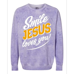 Smile Jesus Loves You!  Colorblast Crewneck Sweatshirt