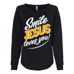 Smile Jesus Loves You!  Womens California Wash Sweatshirt