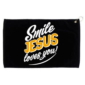 Smile Jesus Loves You!  Grommeted Golf Towel