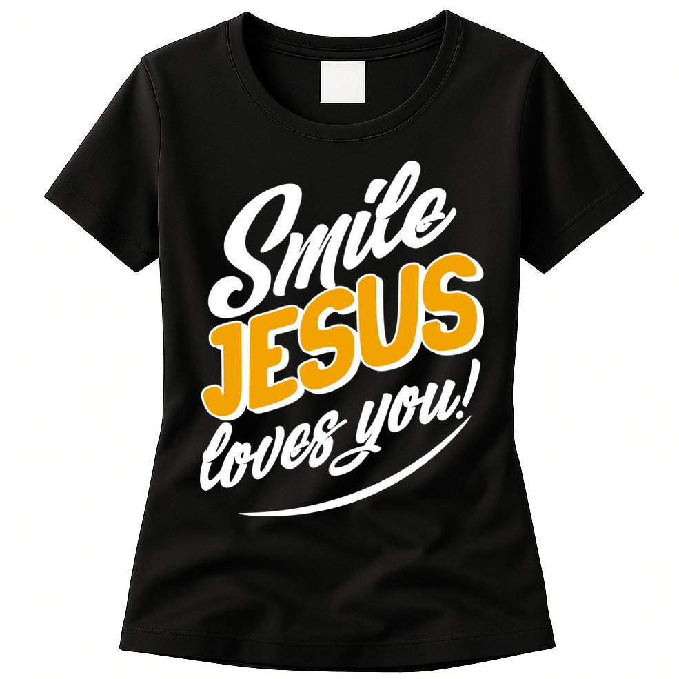 Smile Jesus Loves You!  Womens T-Shirt