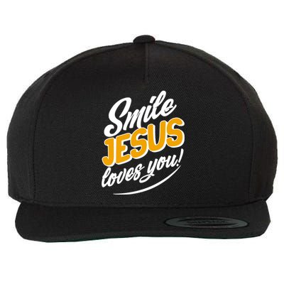 Smile Jesus Loves You!  Wool Snapback Cap