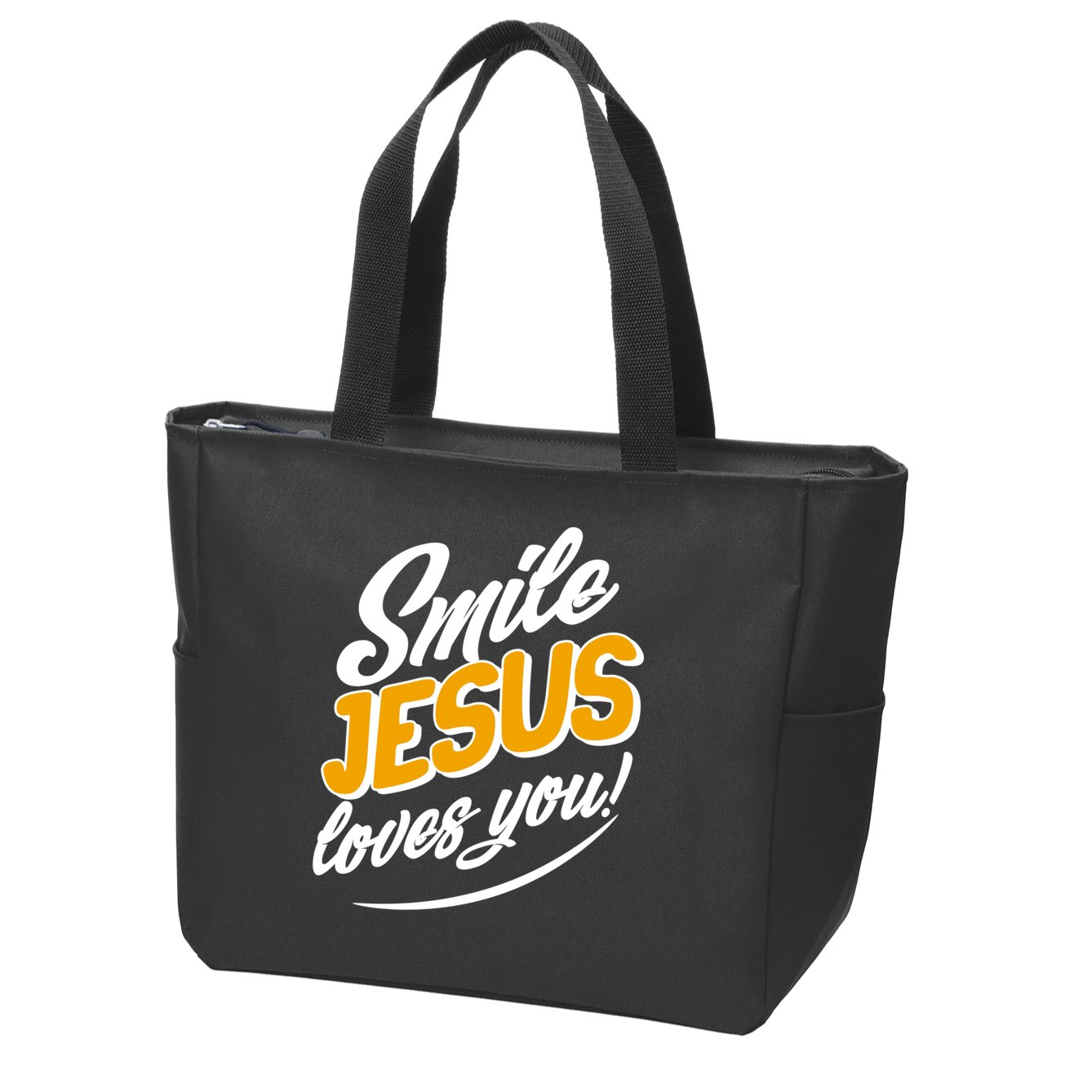 Smile Jesus Loves You!  Zip Tote Bag