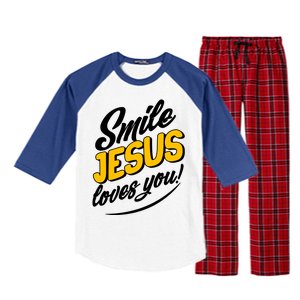 Smile Jesus Loves You!  Raglan Sleeve Pajama Set