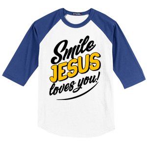 Smile Jesus Loves You!  Baseball Sleeve Shirt