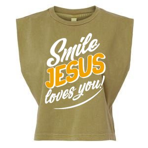 Smile Jesus Loves You!  Garment-Dyed Women's Muscle Tee