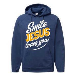 Smile Jesus Loves You!  Performance Fleece Hoodie