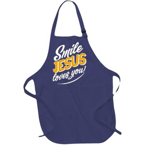 Smile Jesus Loves You!  Full-Length Apron With Pockets