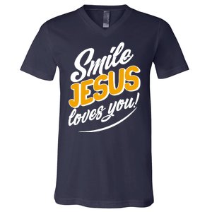 Smile Jesus Loves You!  V-Neck T-Shirt