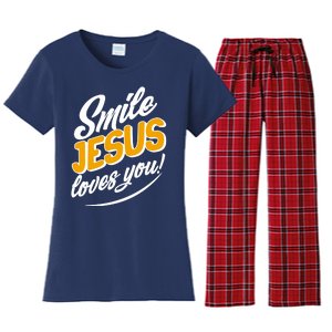 Smile Jesus Loves You!  Women's Flannel Pajama Set