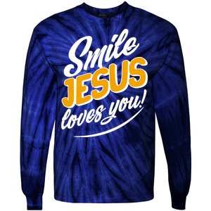 Smile Jesus Loves You!  Tie-Dye Long Sleeve Shirt