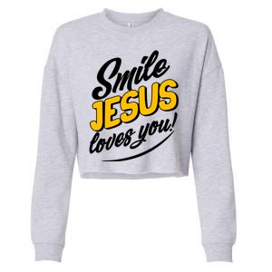 Smile Jesus Loves You!  Cropped Pullover Crew