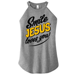 Smile Jesus Loves You!  Women's Perfect Tri Rocker Tank