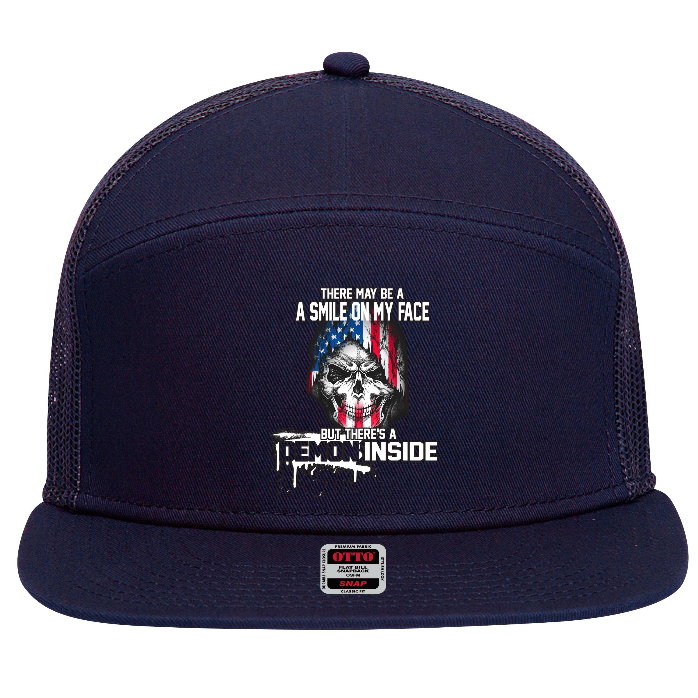Smile On My Face Demon Inside 7 Panel Mesh Trucker Snapback Hat